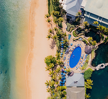 Drone shot of Kahala Resort